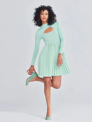 Kisha Pleated Faux-Leather Dress