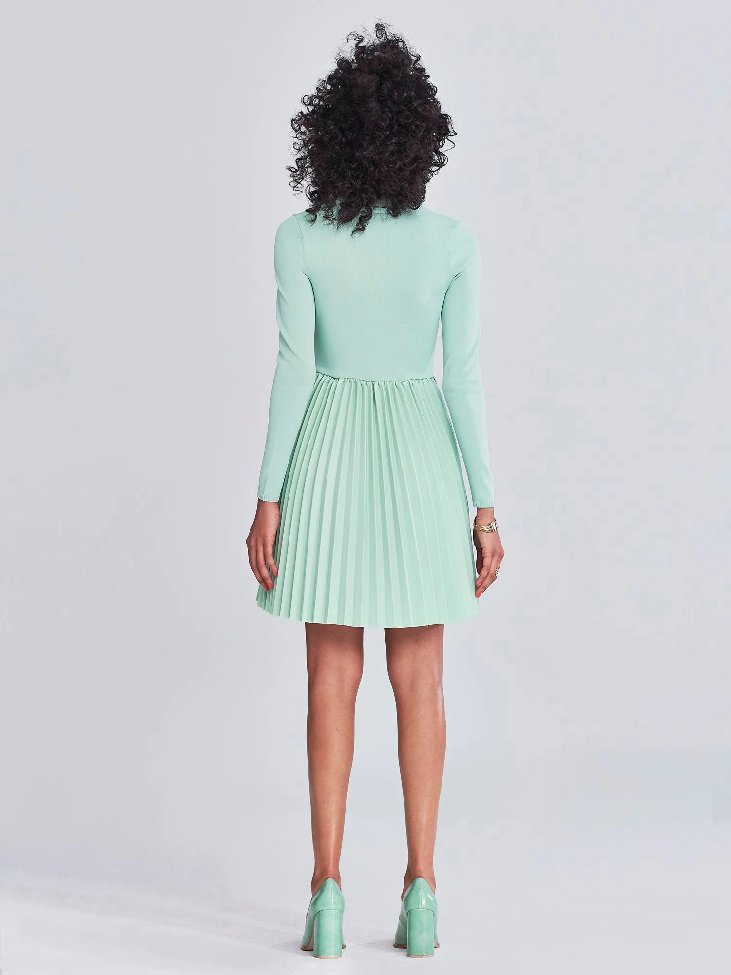 Kisha Pleated Faux-Leather Dress