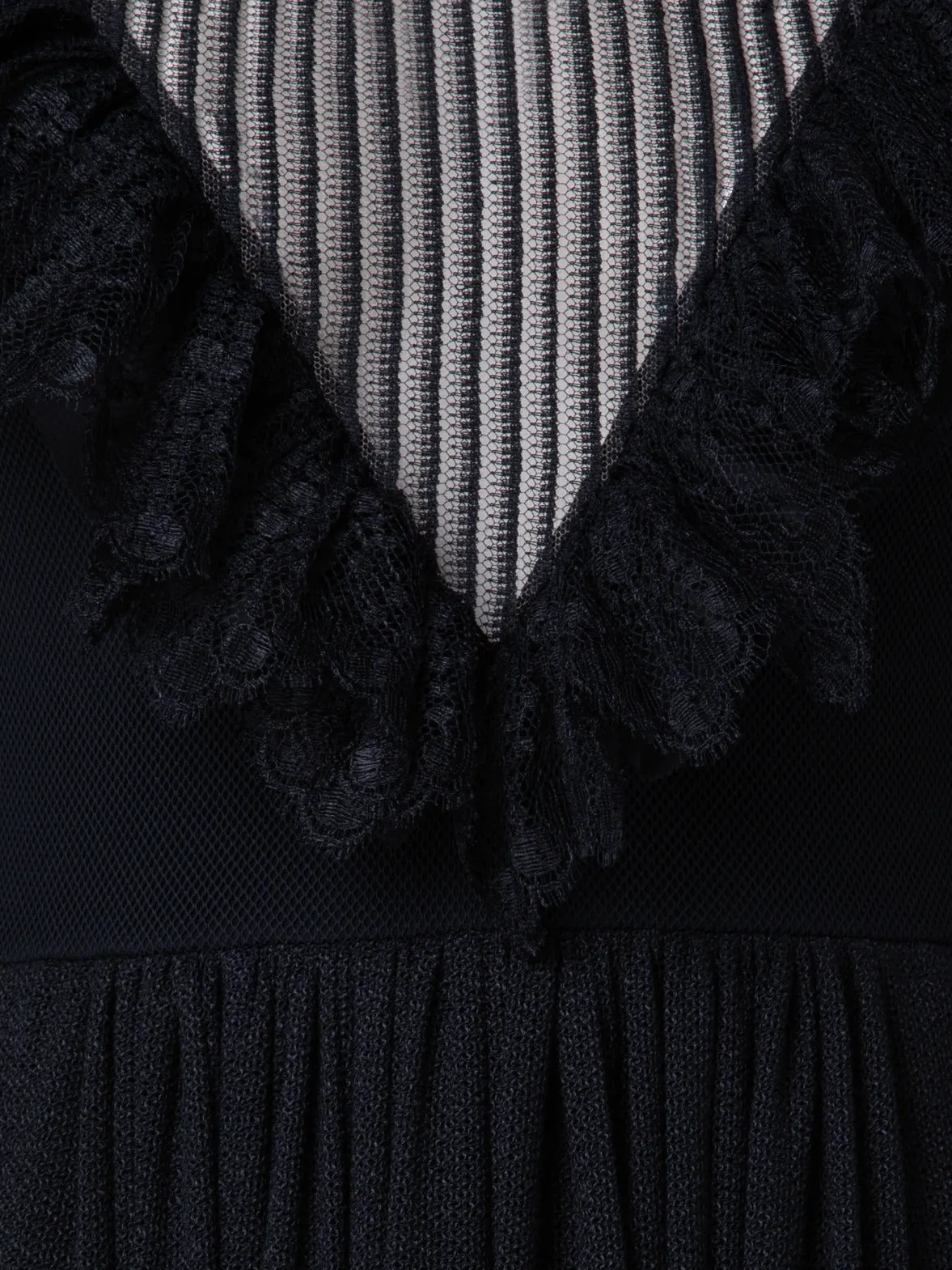 Lace Dress with Techno Grid Stretch Body