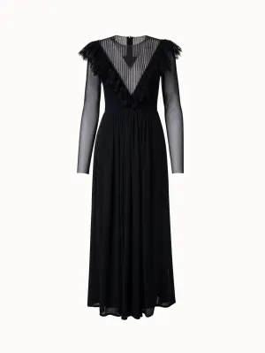 Lace Dress with Techno Grid Stretch Body