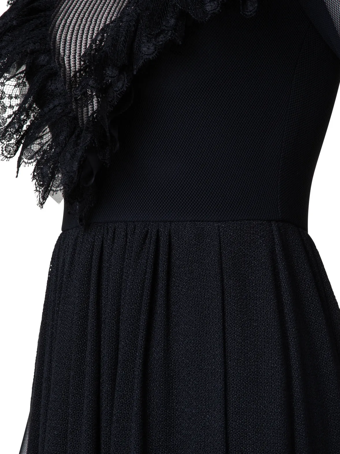 Lace Dress with Techno Grid Stretch Body