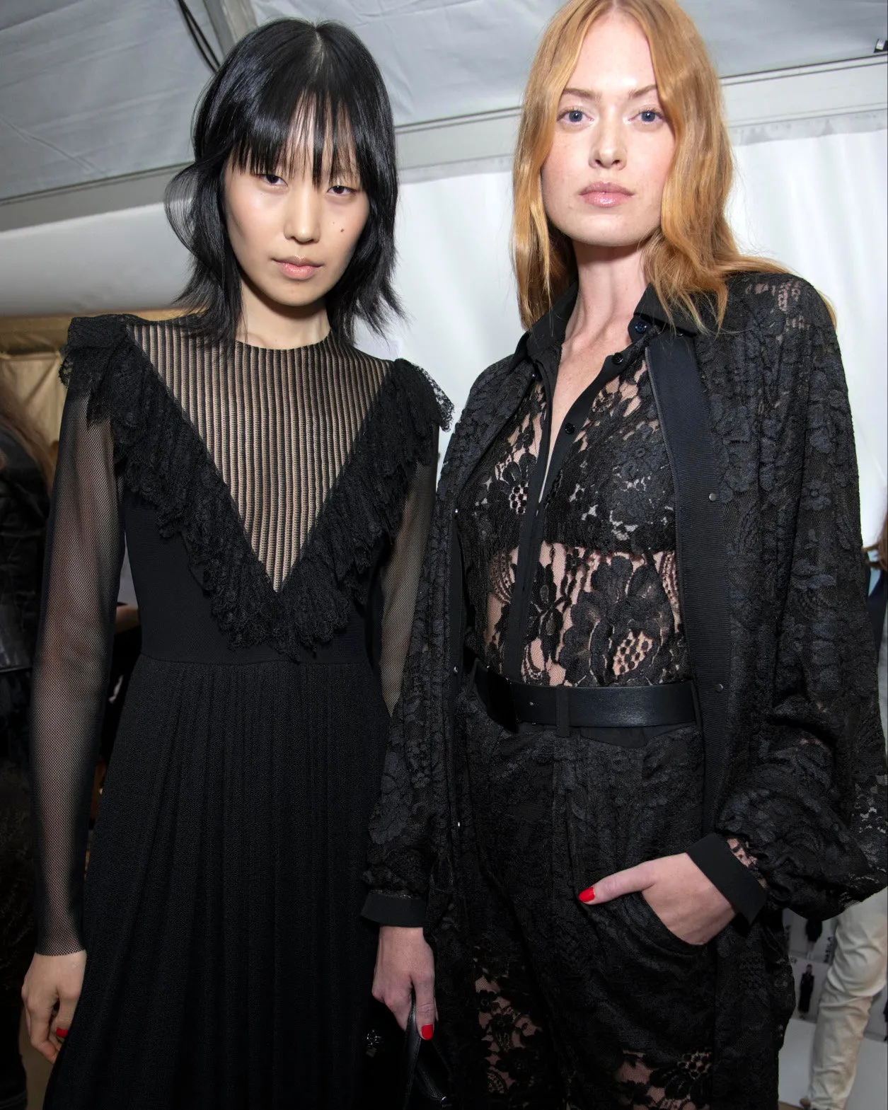 Lace Dress with Techno Grid Stretch Body