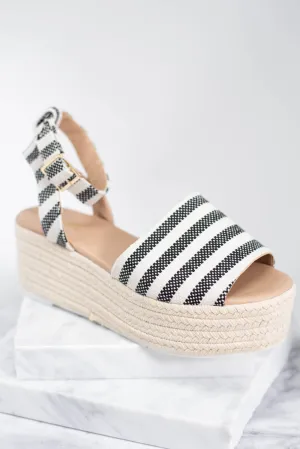 Let's Go To The Beach Natural Striped Wedges