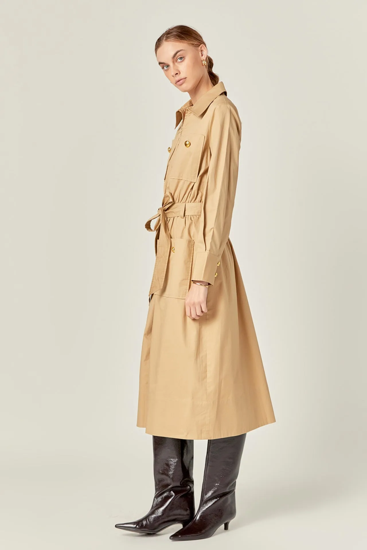 Modern Classic Tie-Waist Dress