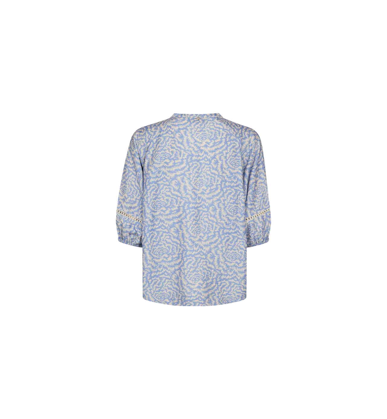 Mosmosh Aleyna Saku Blue Printed Blouse