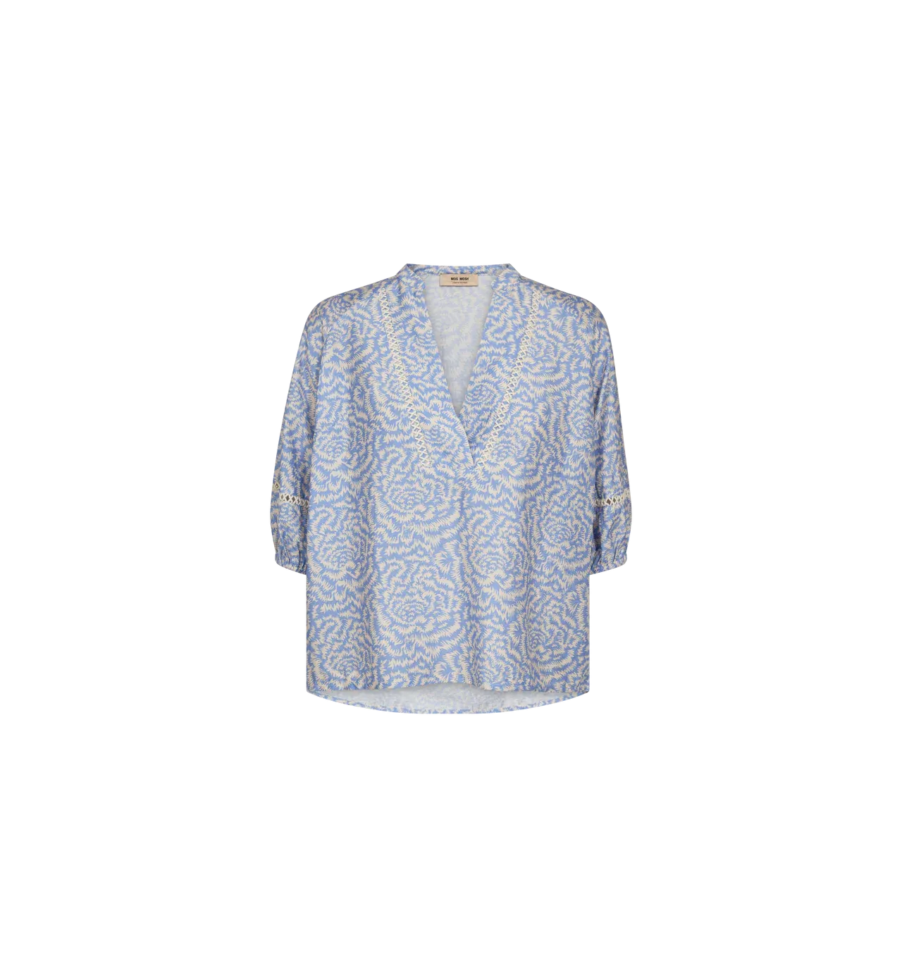 Mosmosh Aleyna Saku Blue Printed Blouse