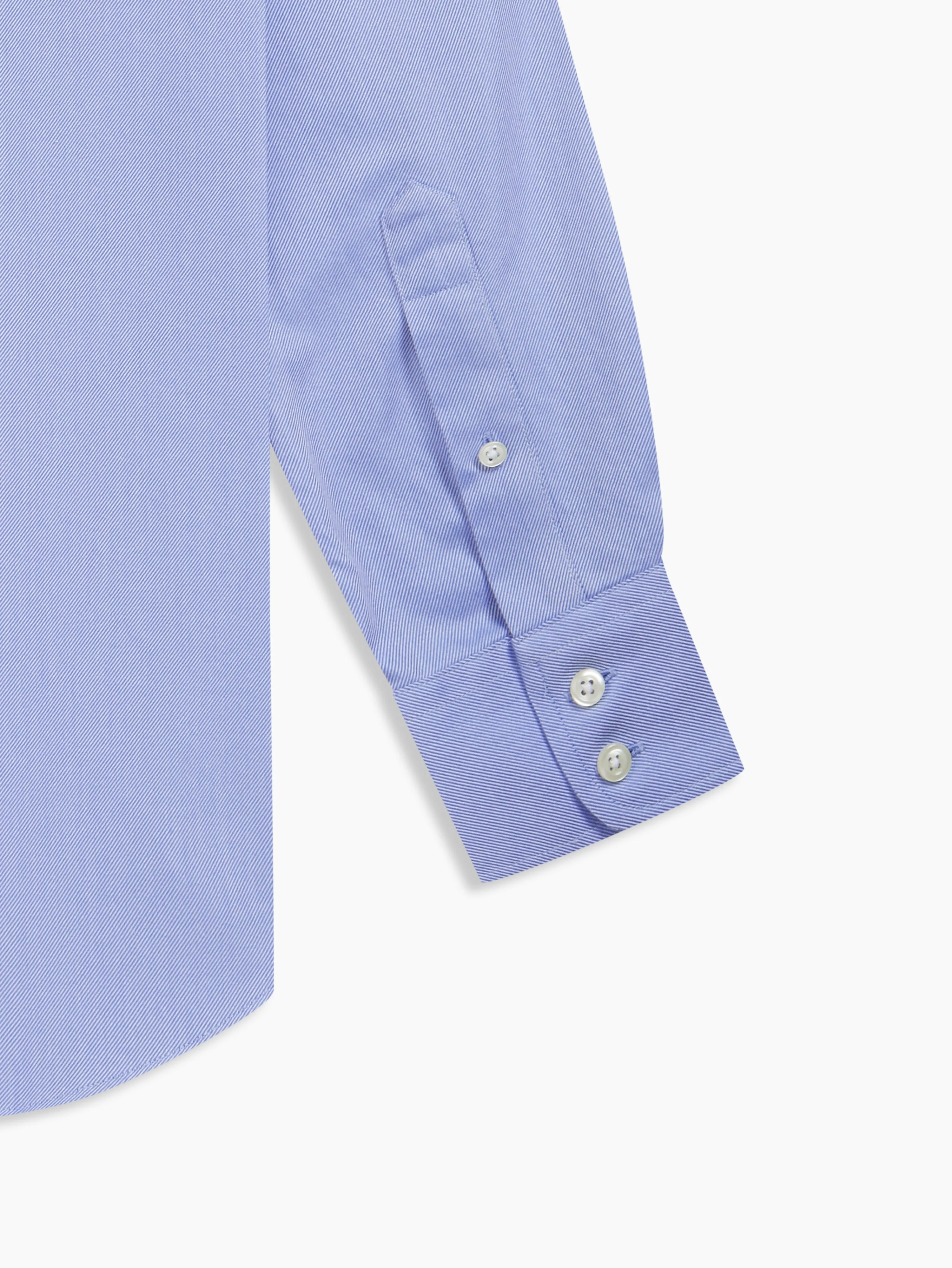 Non-Iron Navy Blue Left Hand Twill Slim Fit Single Cuff Semi-Cutaway Collar Shirt