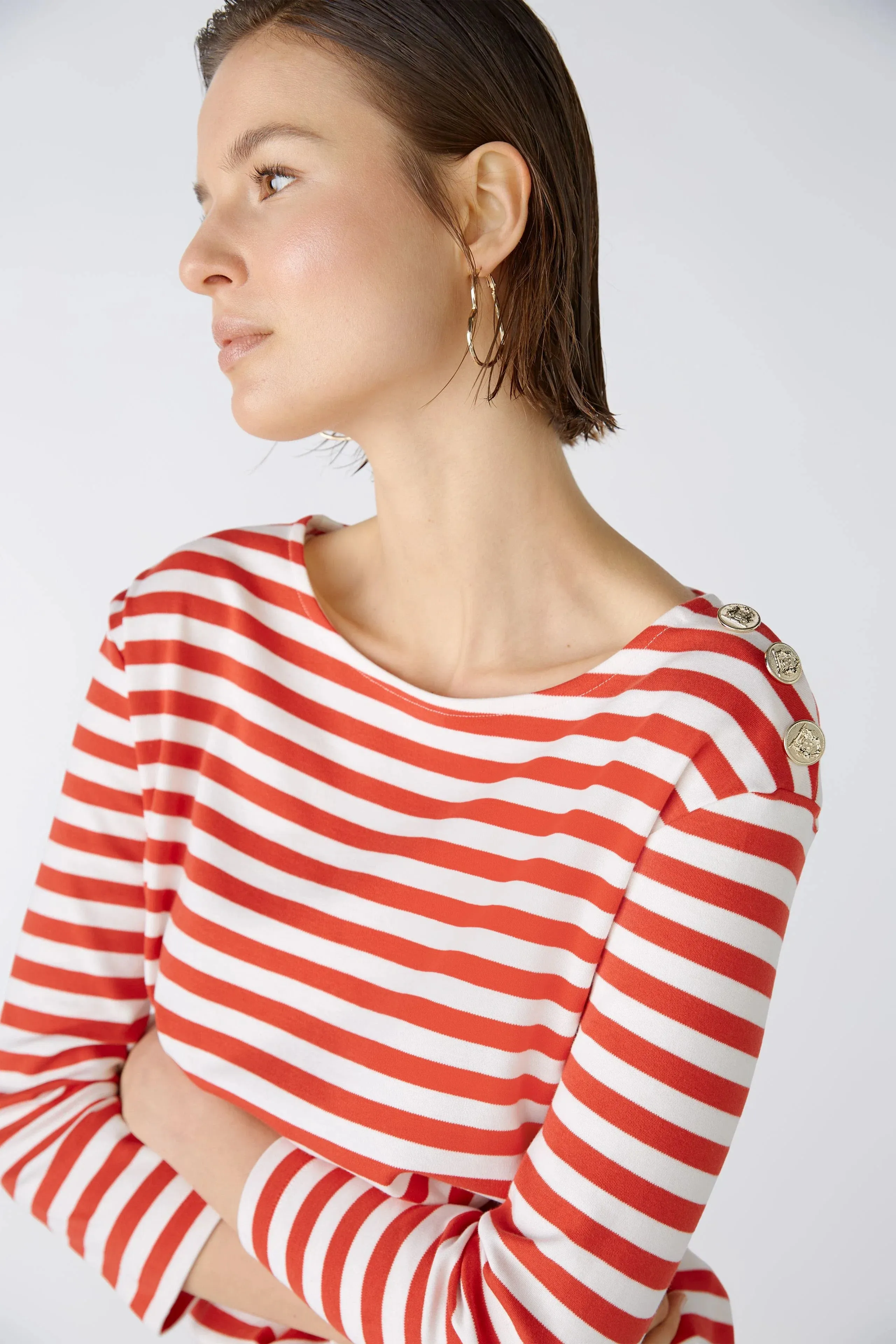 Oui Stripe 3/4 Sleeve T-Shirt