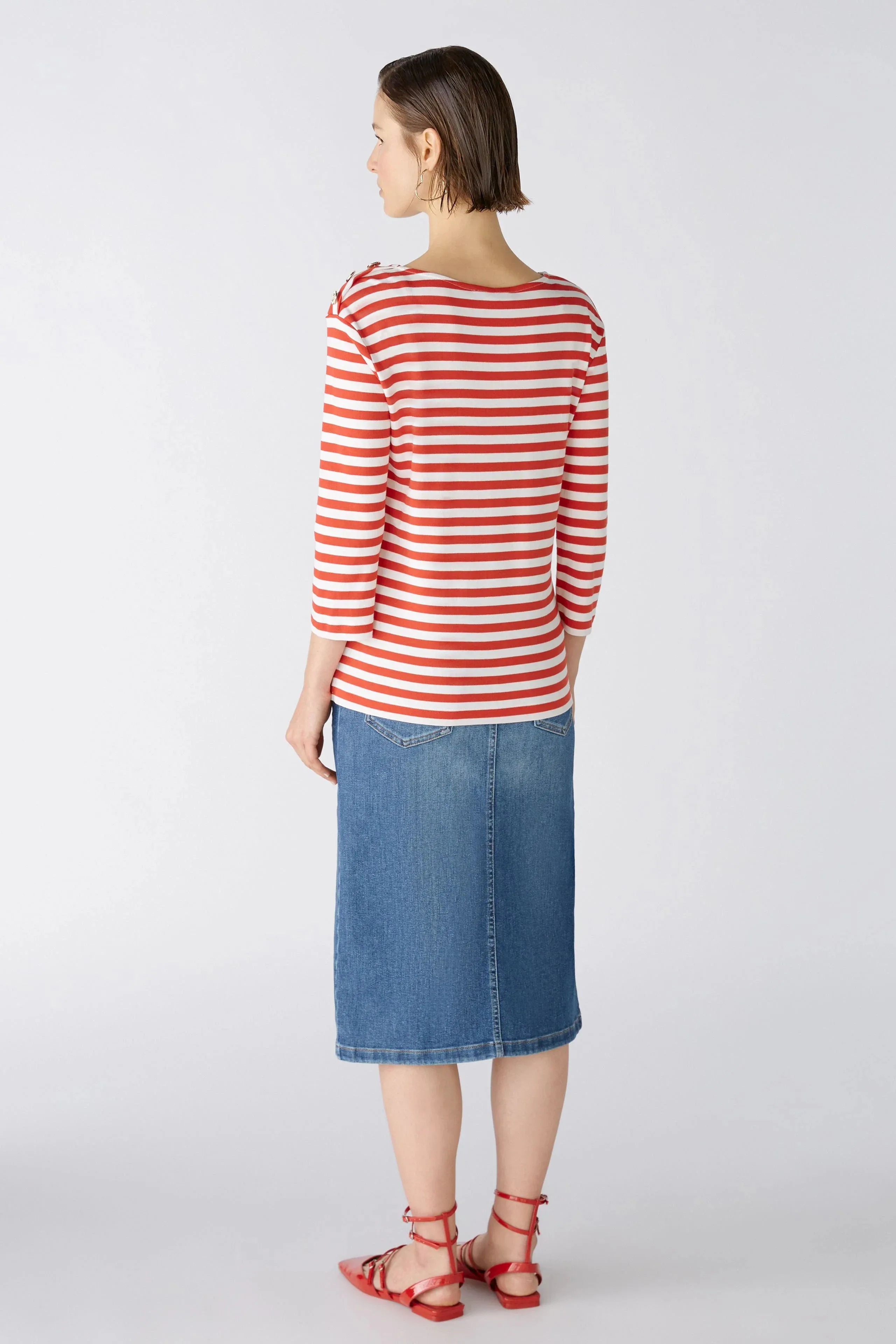Oui Stripe 3/4 Sleeve T-Shirt