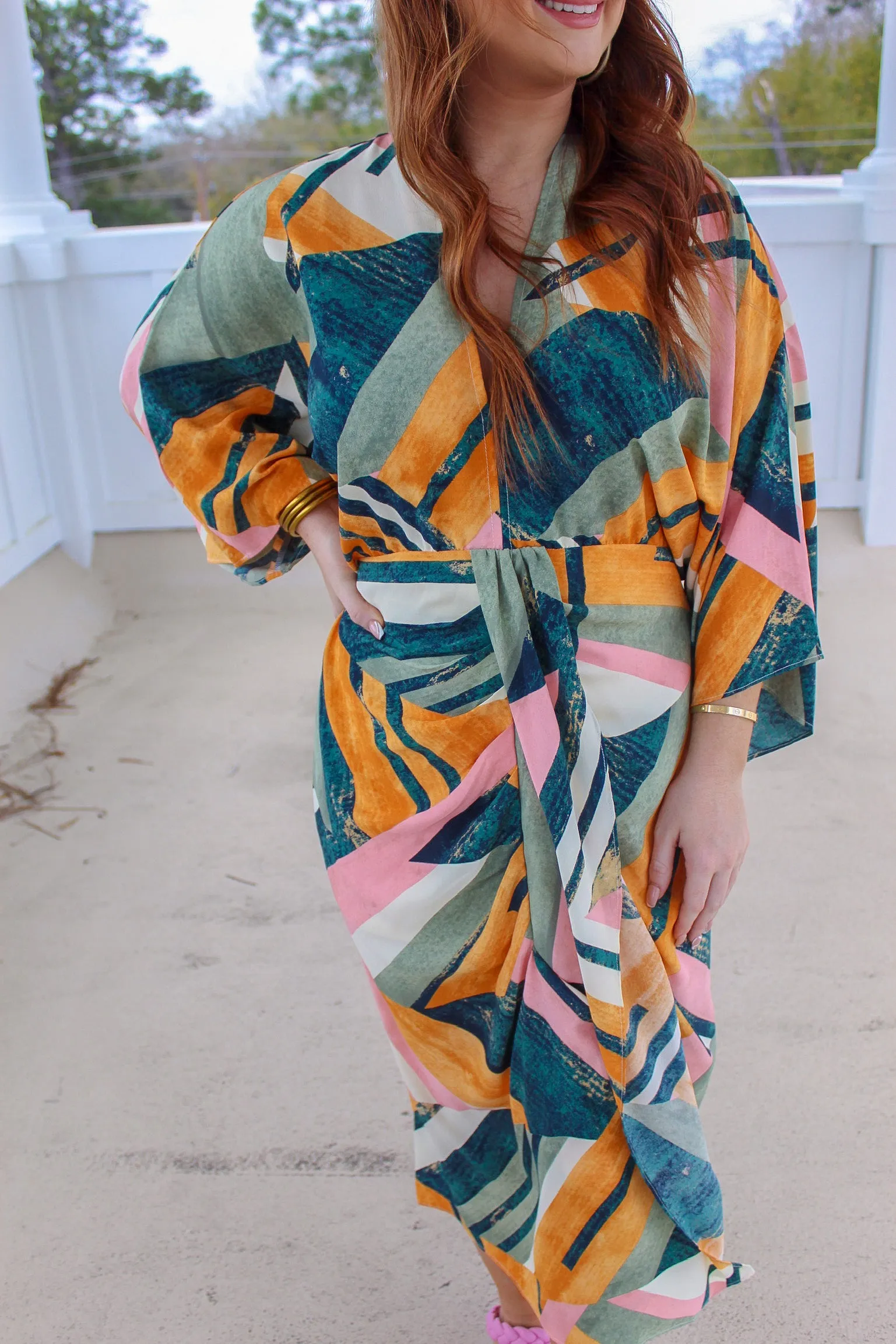 Palm Beach Midi Dress- Green