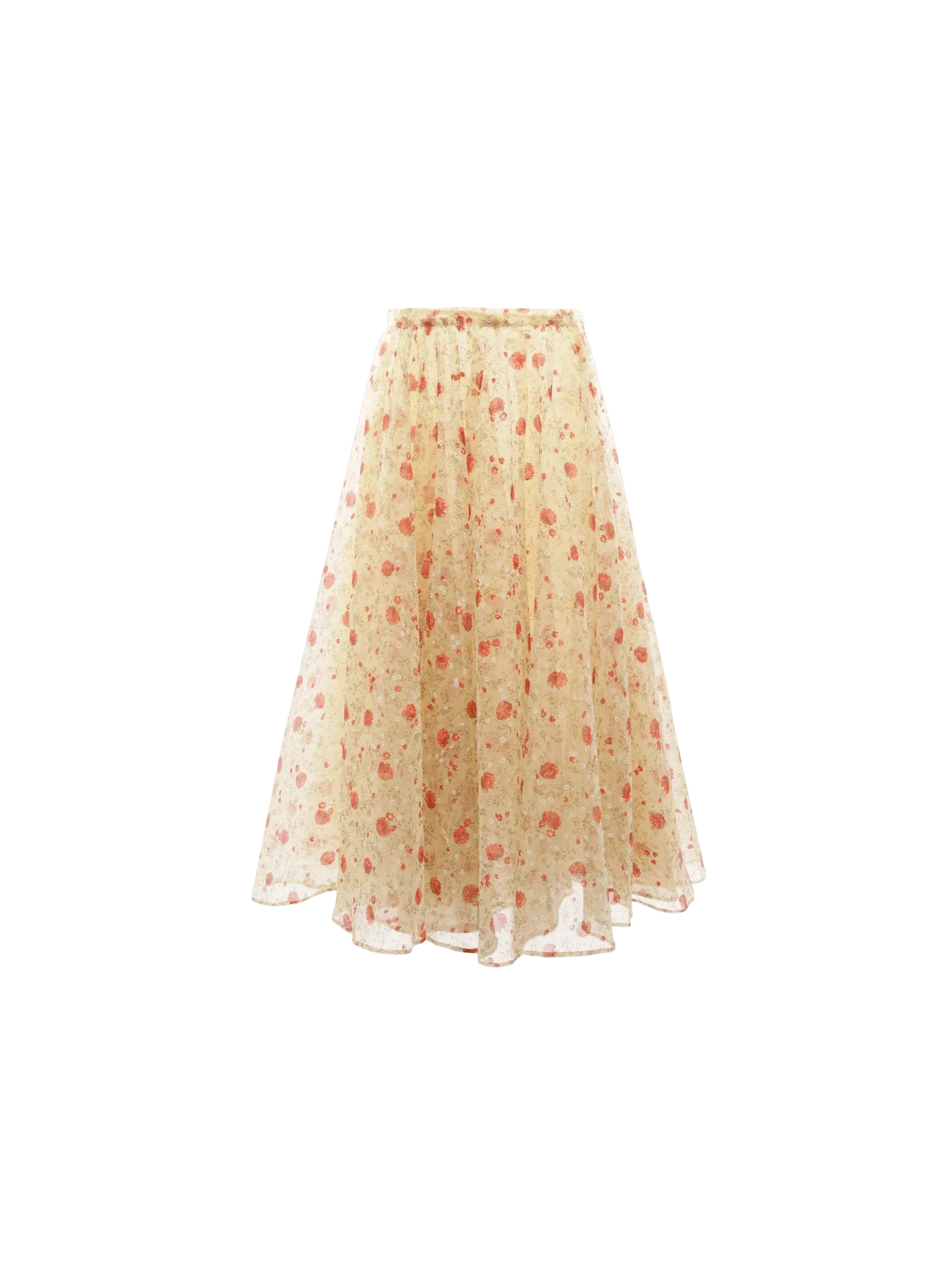 Poppy Print Midi Skirt