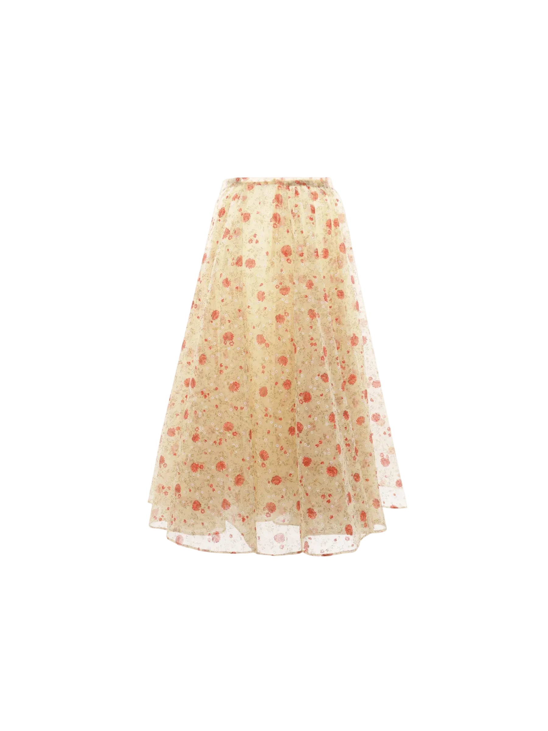Poppy Print Midi Skirt