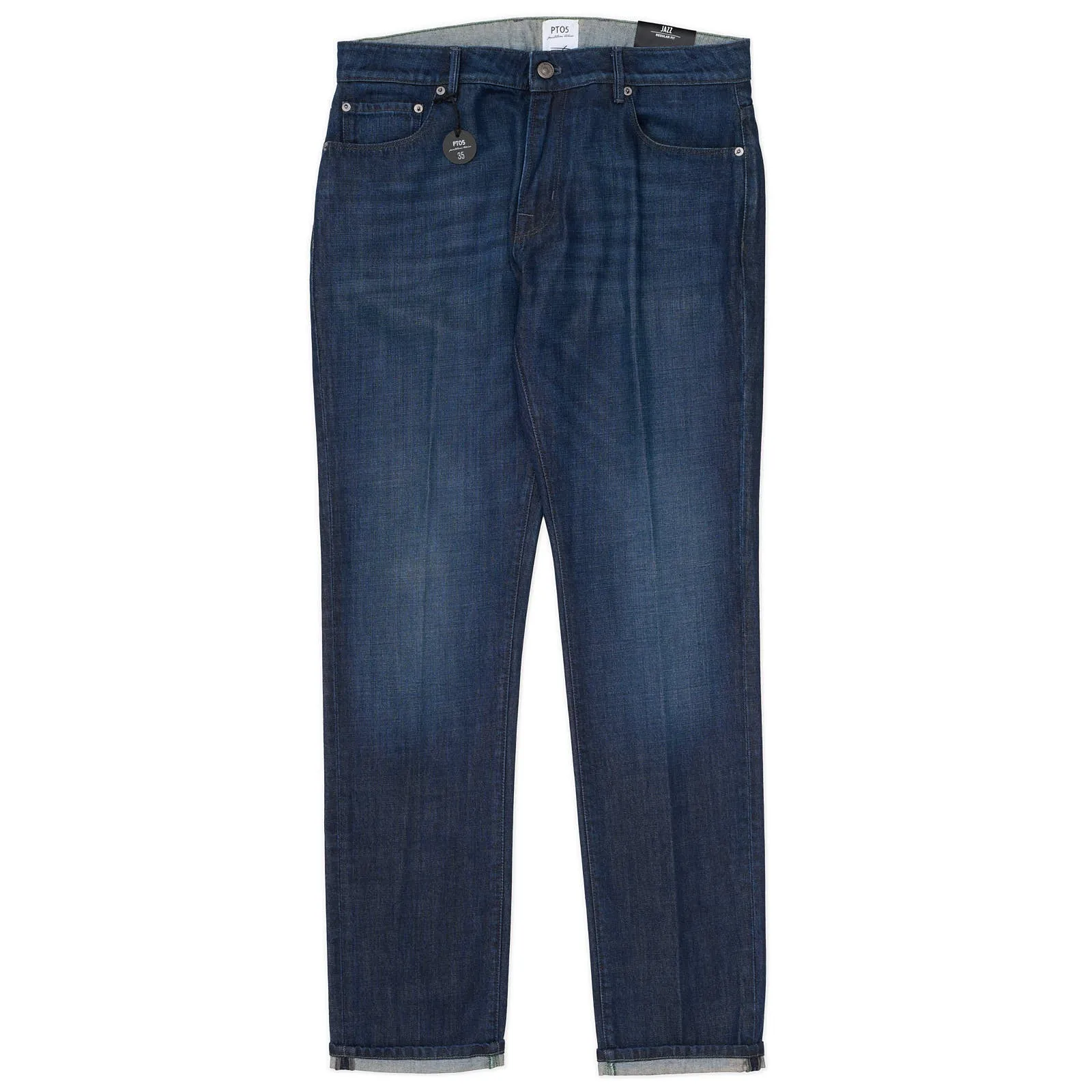 PT05 "Jazz" Indigo Blue Cotton-Lyocell Relaxed Fit Jeans NEW US