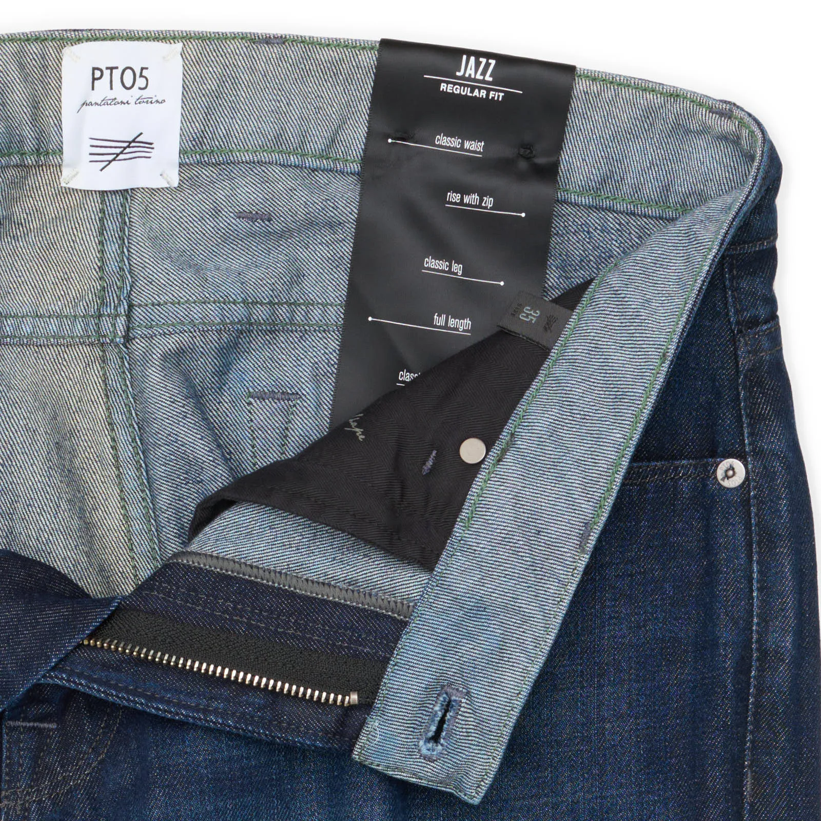 PT05 "Jazz" Indigo Blue Cotton-Lyocell Relaxed Fit Jeans NEW US