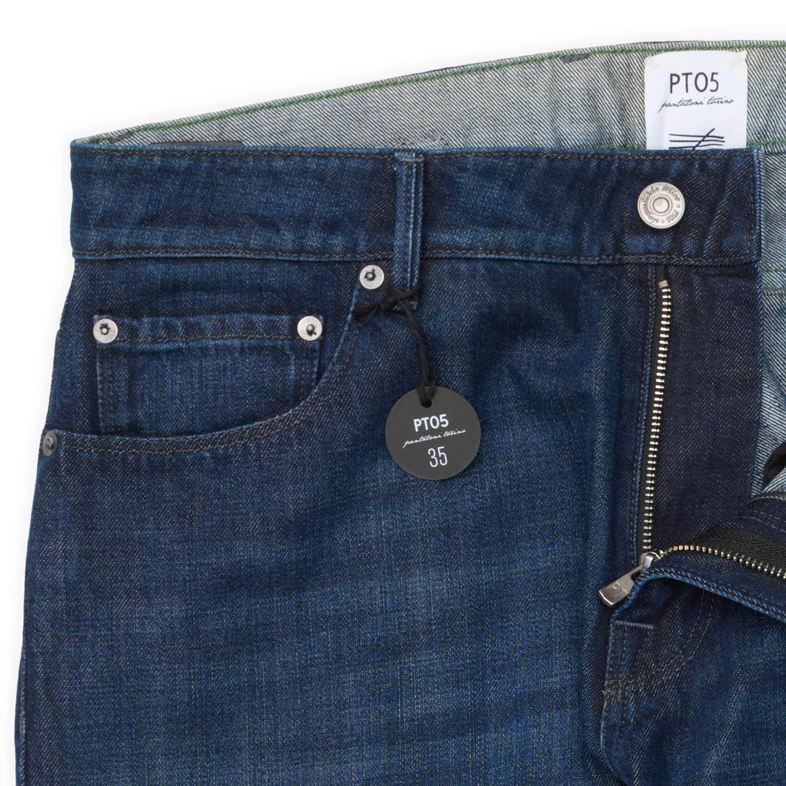 PT05 "Jazz" Indigo Blue Cotton-Lyocell Relaxed Fit Jeans NEW US
