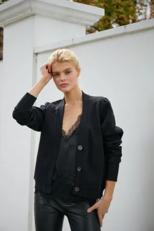 "The Czara" - Cropped Cardigan (Black)