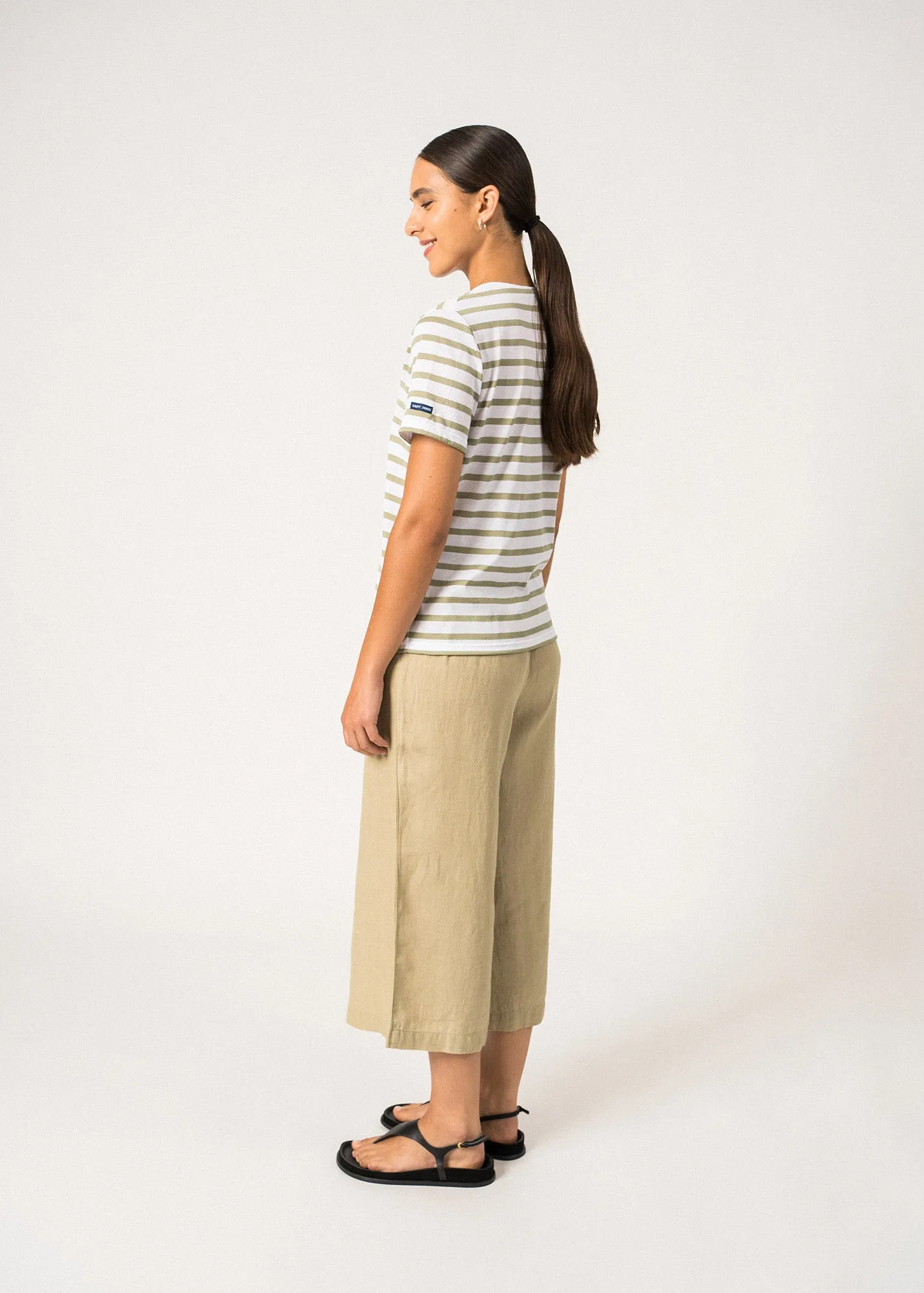 Ramatuelle  Sailor Striped Shirt  V-neck, cotton (NEIGE/AMANDIER)