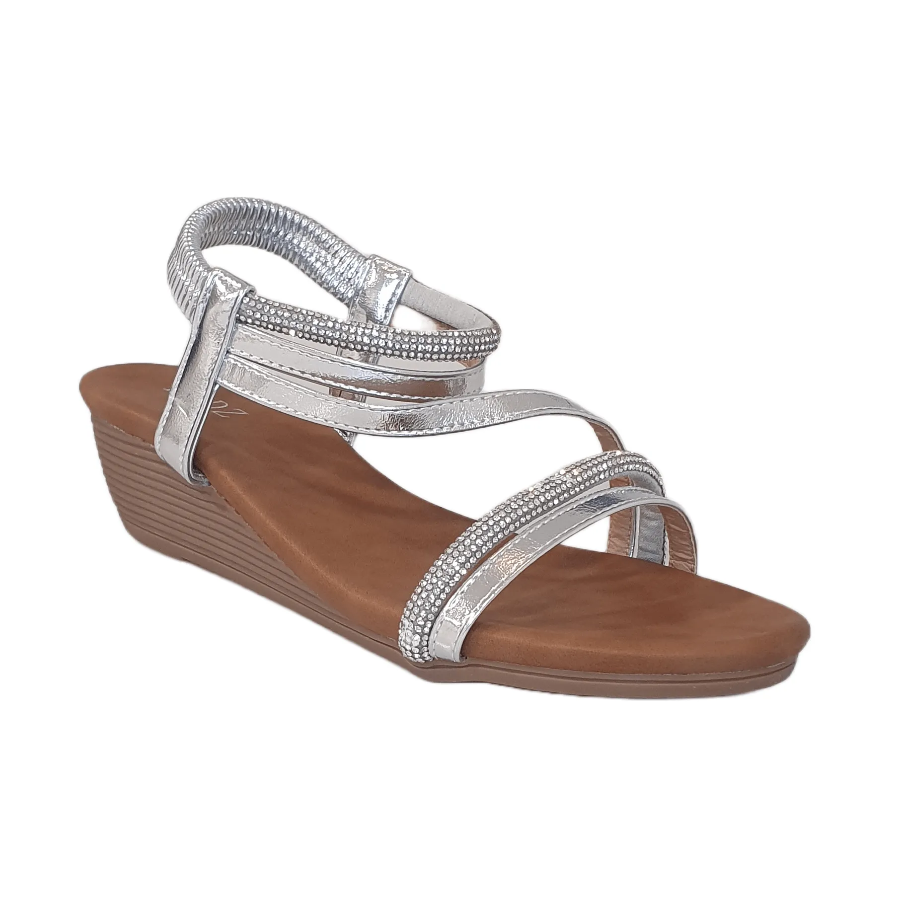 Redz Womens Wedge Sandal 3114 Silver