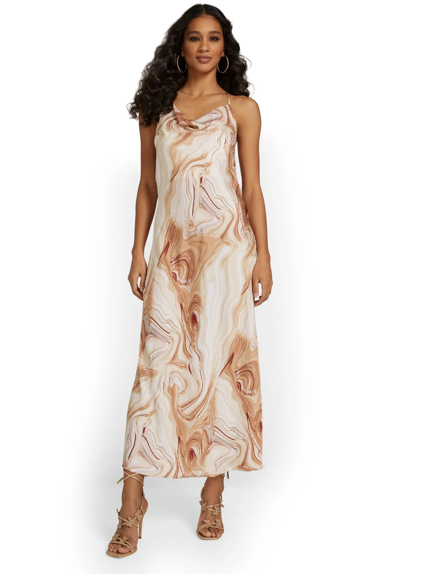 Sans Souci Marbled Satin Slip Dress - Brands We Love