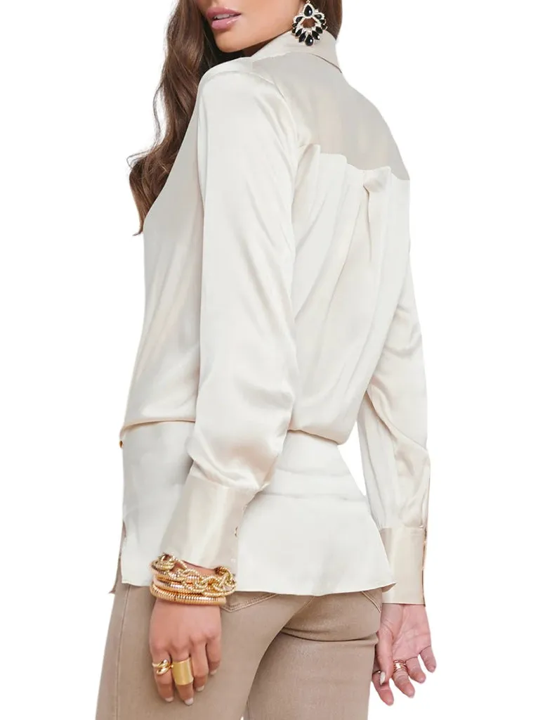 Sora Wrap Front Blouse - L’AGENCE