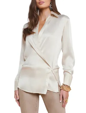 Sora Wrap Front Blouse - L’AGENCE