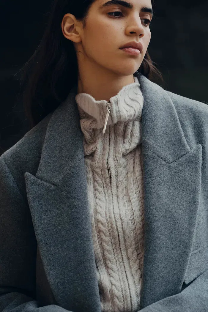 Stanley Lounge Robe Inspired Coat in Wool-Alpaca Melton