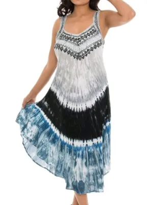 Three Layer Tie Dye Umbrella Dress