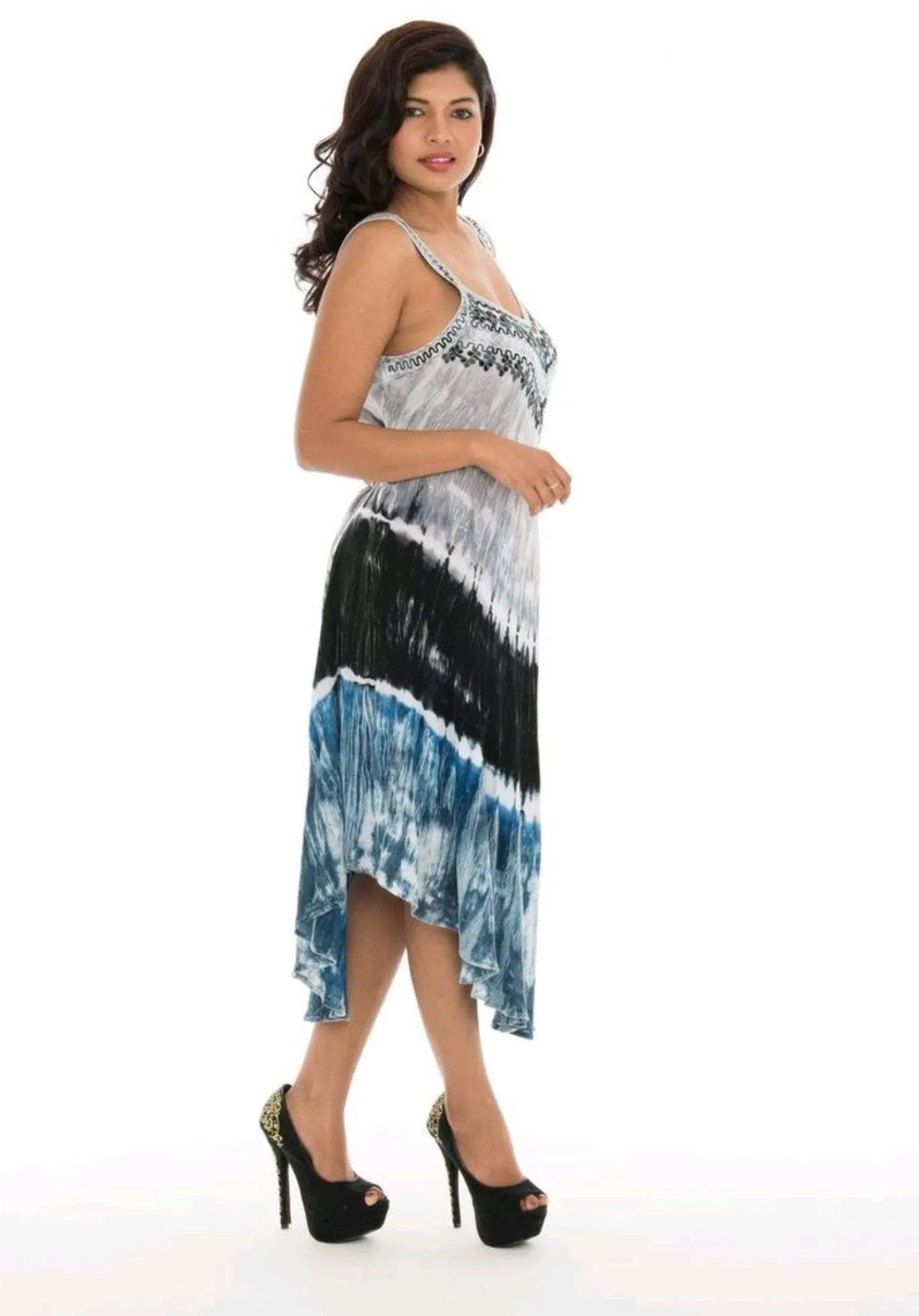 Three Layer Tie Dye Umbrella Dress
