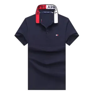 Tommy Hilfiger NavyBlue Fashionable Crested Collar Polo Shirt