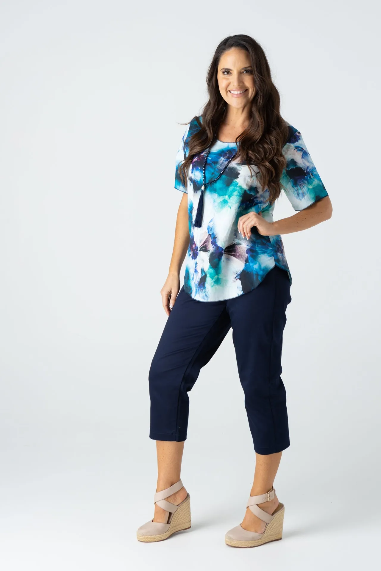 Van Gough Print Short Sleeve Linen/Silk Shirt