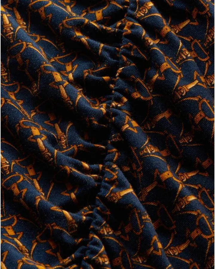Veronica Beard Neeta Stirrup-Print Ruched Top