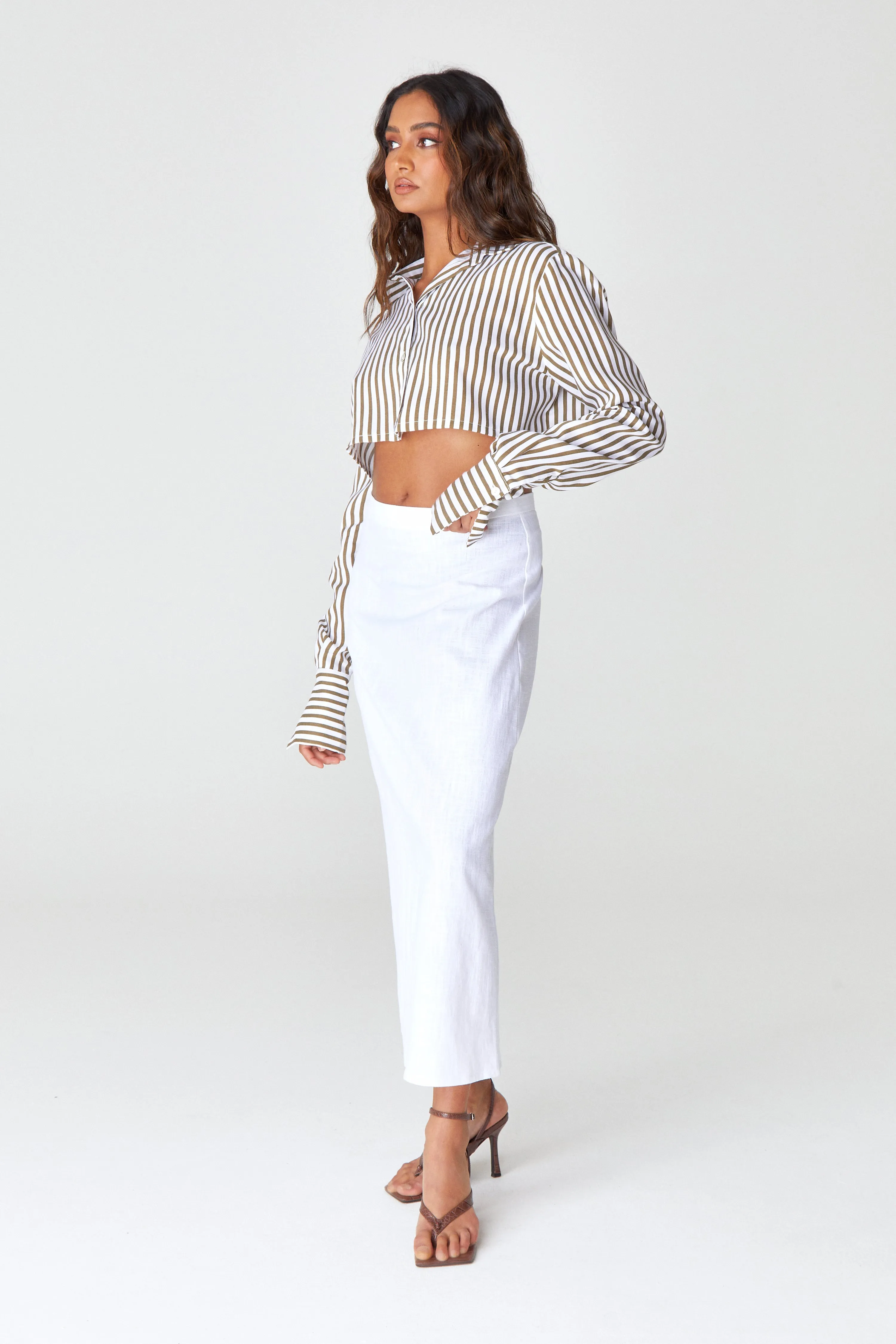 White Linen Skirt