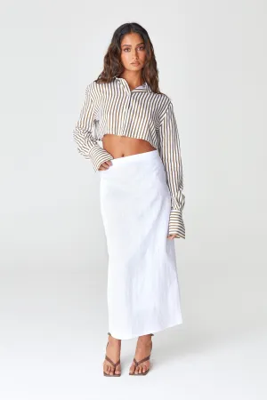 White Linen Skirt