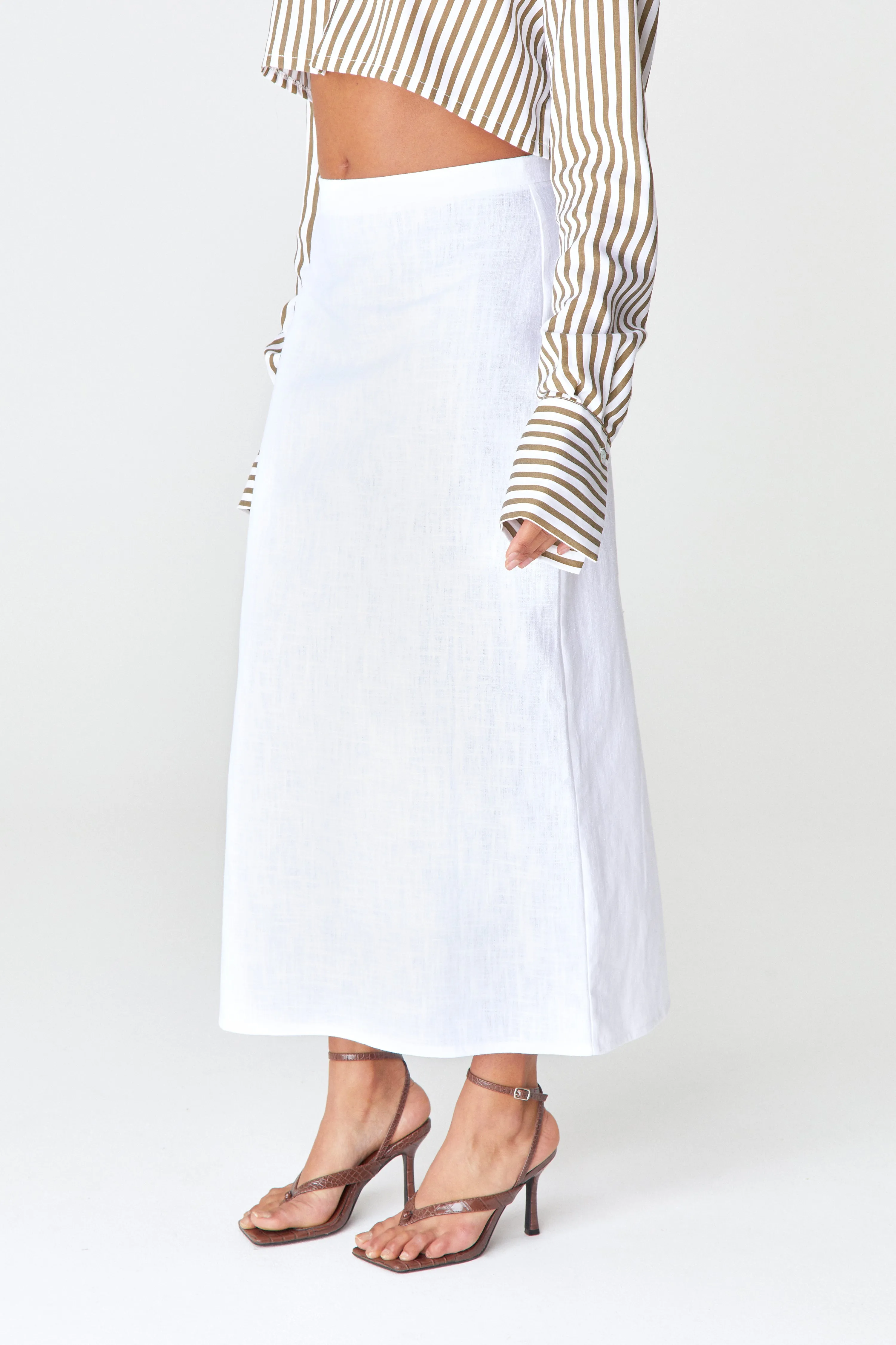 White Linen Skirt