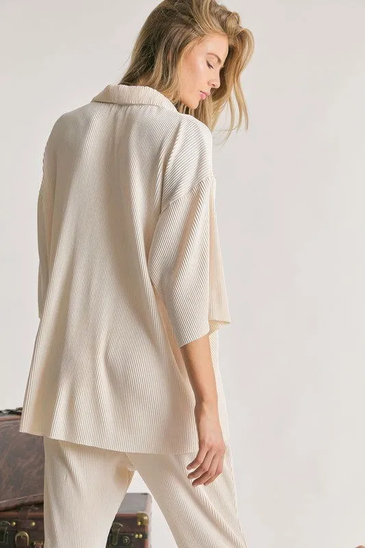 Women's Button Down Half Sleeve Shirt