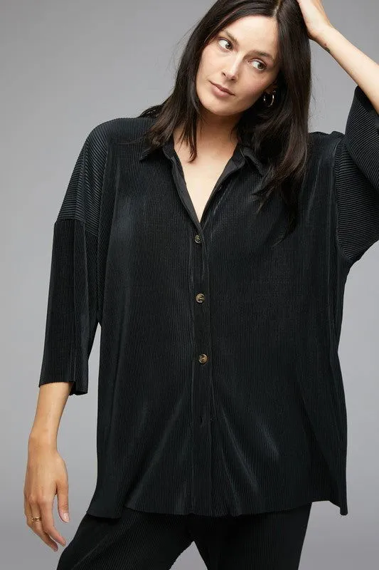 Women's Button Down Half Sleeve Shirt
