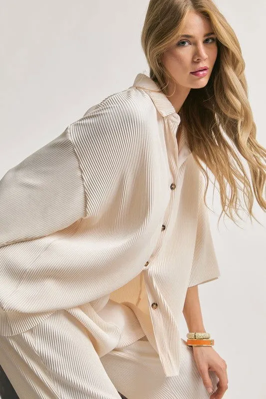 Women's Button Down Half Sleeve Shirt