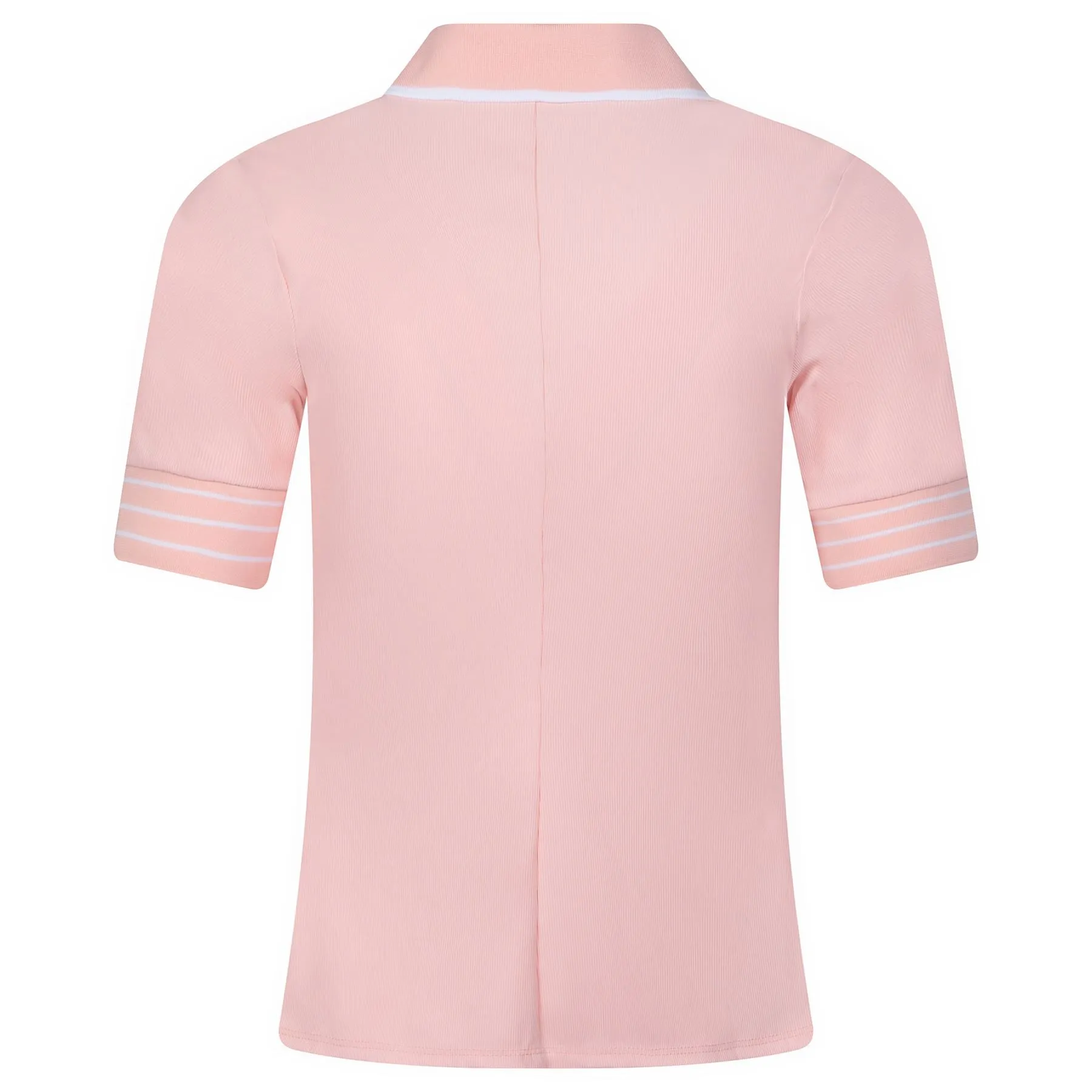 Womens V-neck Rib Polo Powder Pink - SS23
