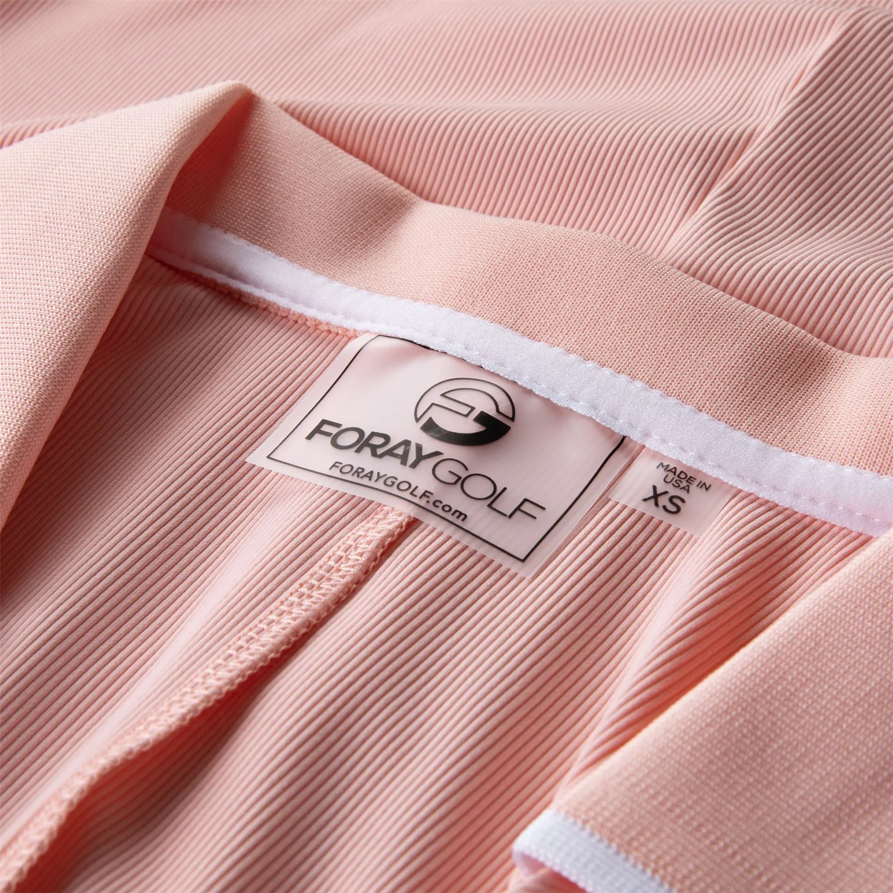 Womens V-neck Rib Polo Powder Pink - SS23