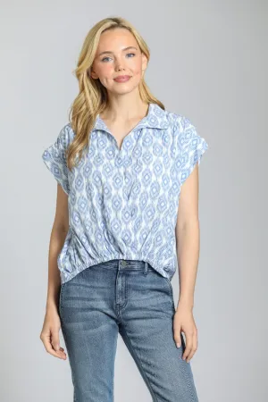 Wrap Blouse With Tabbed Cuff